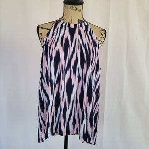 Michael Kors Pink/White/Blue Sleeveless Top
